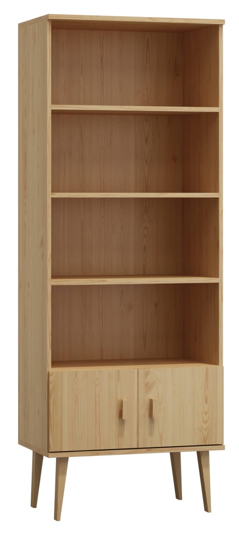 Regał drewniany Venuci drzwiczki 89 cm sosna