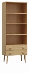 Regał drewniany Venuci 2 szuflady 79 cm sosna