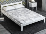 Outlet - Łóżko drewniane Mato 180x200 białe z materacem piankowym