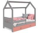 OUTLET - Łóżko Domek dziecięce 160x80 dla dzieci szary D3E