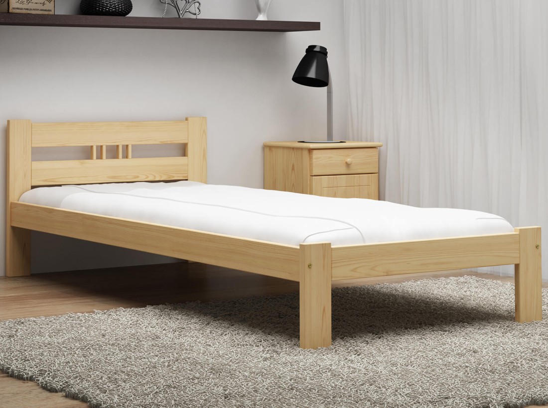 Outlet - Łóżko ekologiczne drewniane Emilia 80x200 nielakierowane