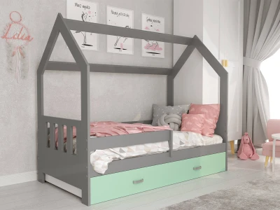 OUTLET - Łóżko Domek dziecięce 160x80 dla dzieci szary D3C