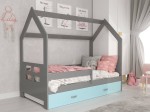 OUTLET - Łóżko Domek dziecięce 160x80 dla dzieci szary D3D