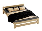 Łóżko drewniane Inter 180x200 nielakierowane sosna z materacem piankowym