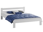 Outlet - Łóżko drewniane Mato 180x200 białe z materacem piankowym