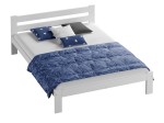 Outlet - Łóżko drewniane Mato 180x200 białe z materacem piankowym