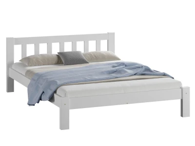 Outlet - Łóżko sosnowe Ofelia 150x200 BIAŁE z materacem Megana
