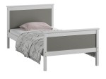 OUTLET - Łóżko drewniane Laris 90x200 białe z szarymi płytami