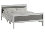 OUTLET - Łóżko drewniane Laris 160x200 białe z szarymi płytami