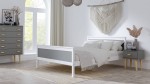 OUTLET - Łóżko drewniane Laris 140x200 białe z szarymi płytami
