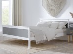 OUTLET - Łóżko drewniane Laris 140x200 białe z szarymi płytami