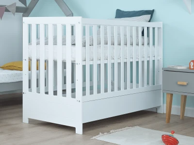Łóżeczko dziecięce sosnowe Baby Sleep 60x120 białe