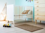 Łóżeczko dziecięce sosnowe Baby Happy  60x120 białe/sosna