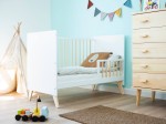 Łóżeczko dziecięce sosnowe Baby Happy  60x120 białe/sosna