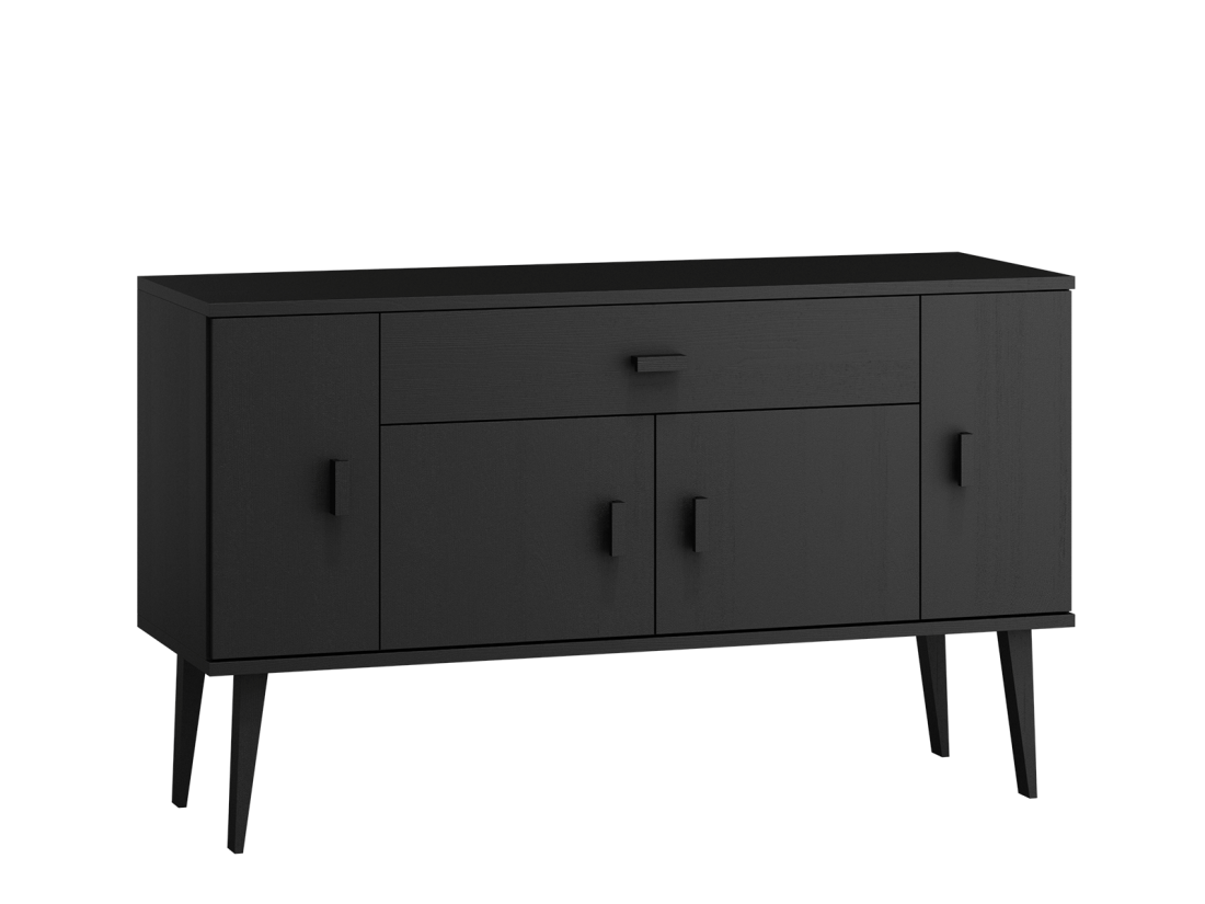 Komoda drewniana Venuci nr5 135 cm 1s 4d czarna