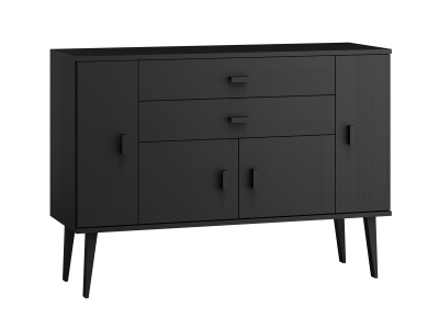 Komoda drewniana  Venuci nr5 115 cm 2s 4d czarna