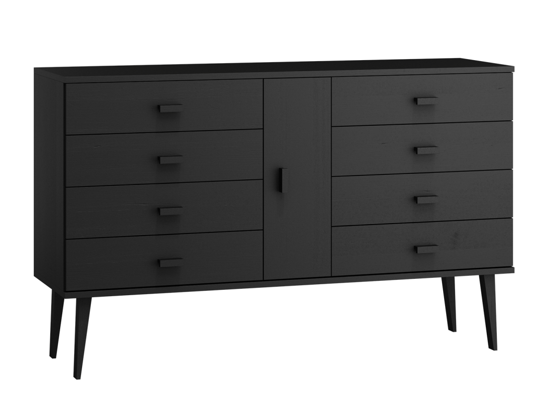 Komoda sosnowa drewniana Venuci nr4 175 cm 4s czarna