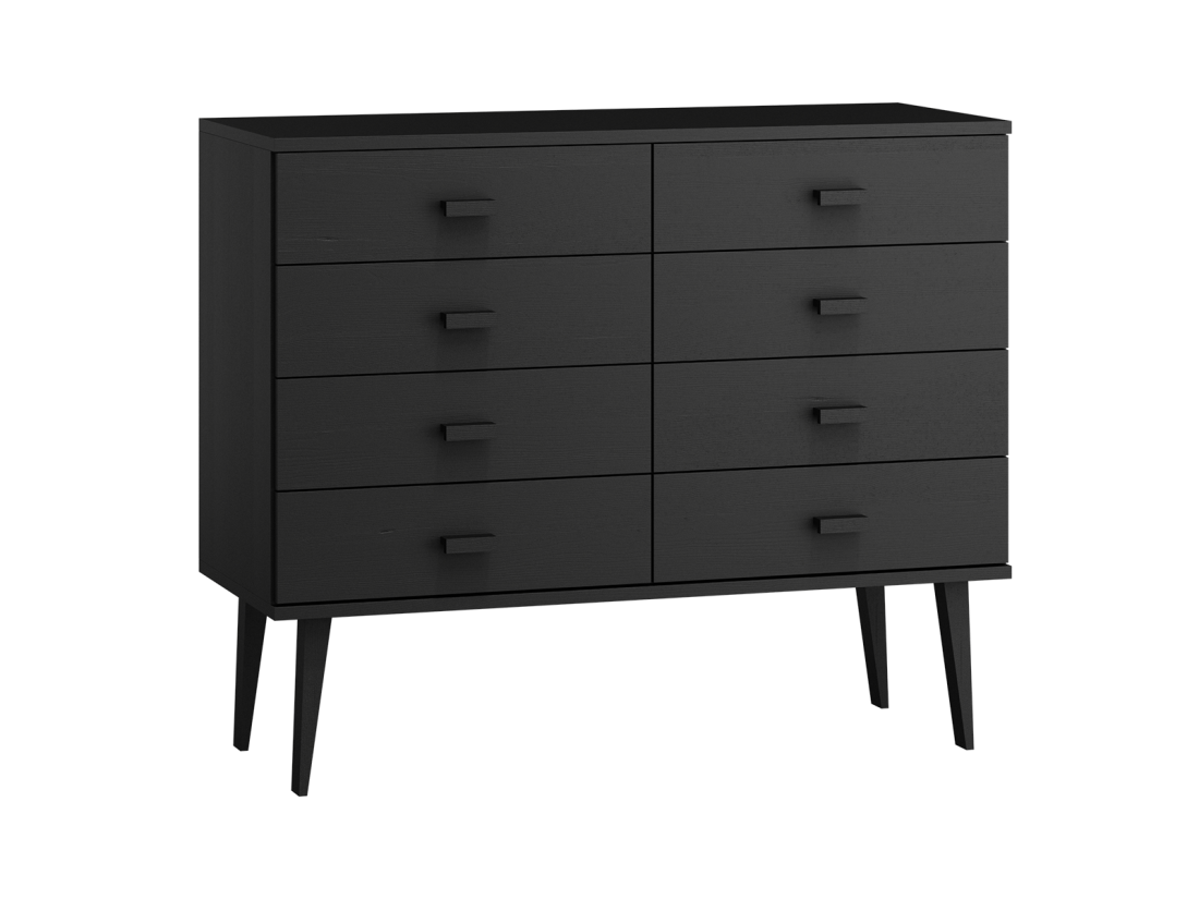 Komoda sosnowa  Venuci nr2 135 cm 4s czarna