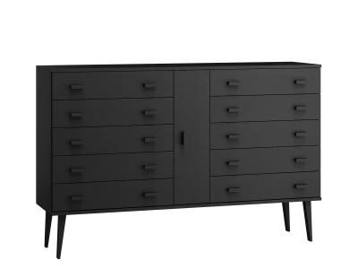 Komoda sosnowa drewniana Venuci nr4 135 cm 5s czarna