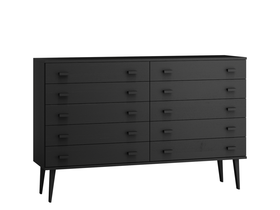 Komoda sosnowa Venuci nr2 175 cm 5s czarna