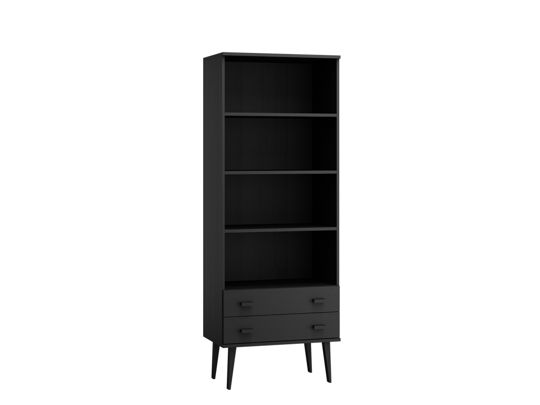 Regał drewniany Venuci 2 szuflady 79 cm czarny.png