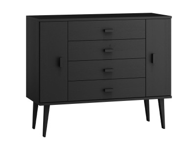 Komoda sosnowa drewniana Venuci nr3 135 cm 4s czarna