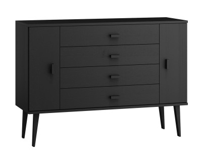 Komoda sosnowa drewniana Venuci nr3 175 cm 4s czarna