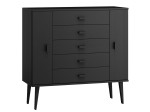 Komoda sosnowa drewniana Venuci nr3 135 cm 5s czarna