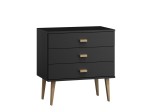 Komoda sosnowa drewniana Venuci nr1 59 cm 3s czarna