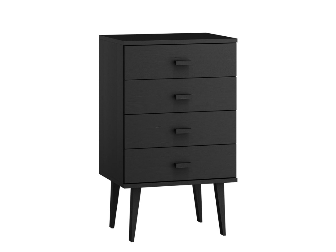 Komoda sosnowa drewniana Venuci nr1 79 cm 5s czarna