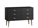 Komoda sosnowa drewniana Venuci nr2 175 cm 3s czarna