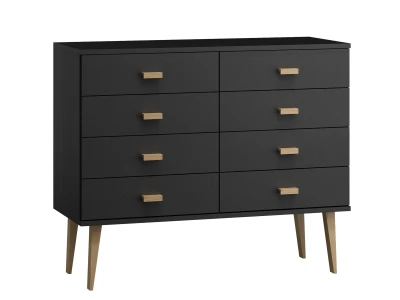 Komoda sosnowa drewniana Venuci nr2 117 cm 4s czarna