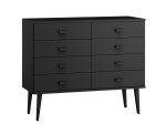 Komoda sosnowa drewniana Venuci nr2 155 cm 4s czarna