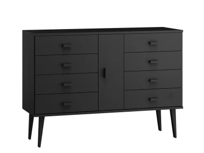 Komoda sosnowa drewniana Venuci nr4 135 cm 4s czarna