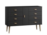 Komoda sosnowa drewniana Venuci nr4 135 cm 4s czarna