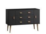 Komoda sosnowa drewniana Venuci nr3 155 cm 3s  czarna