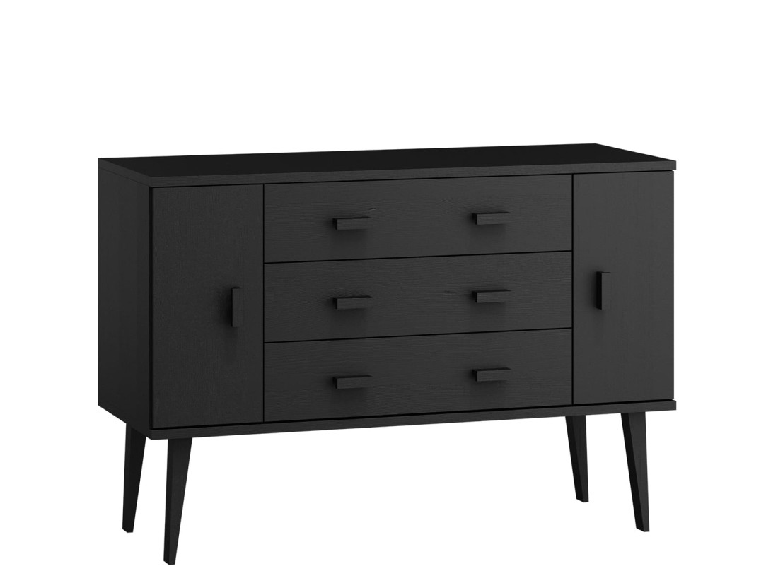 Komoda sosnowa drewniana Venuci nr3 155 cm 3s  czarna