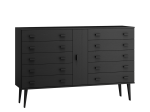 Komoda sosnowa drewniana Venuci nr4 117 cm 5s czarna