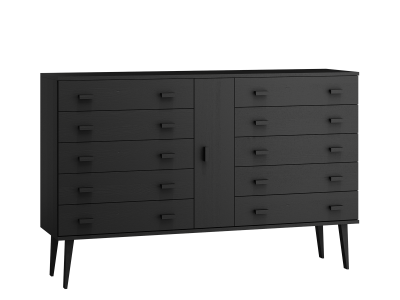 Komoda sosnowa drewniana Venuci nr4 117 cm 5s czarna
