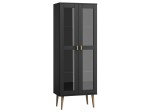 Witryna drewniana Venuci 79 cm czarna