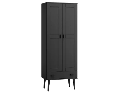 Szafa sosnowa Venuci 2D nr2 wieszak szuflada 79 cm czarna
