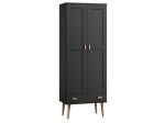 Szafa sosnowa Venuci 2D nr2 wieszak/półki szuflada 79 cm czarna