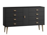 Komoda sosnowa drewniana Venuci nr4 155 cm 4s czarna