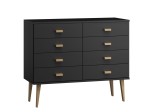 Komoda sosnowa drewniana Venuci nr2 155 cm 4s czarna