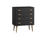 Komoda sosnowa drewniana Venuci nr1 99 cm 4s czarna
