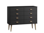 Komoda sosnowa drewniana Venuci nr2 155 cm 4s czarna