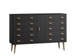 Komoda sosnowa drewniana Venuci nr4 155 cm 5s   czarny