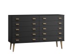 Komoda sosnowa drewniana Venuci nr2 135 cm 5s czarna