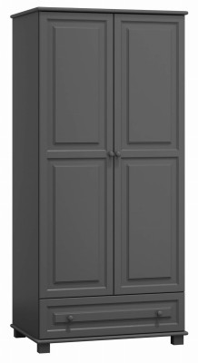 Szafa drewniana 2D nr1 wieszak/półki S80 szara