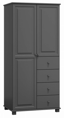 Szafa drewniana 2D nr3 wieszak/półki S90 szara
